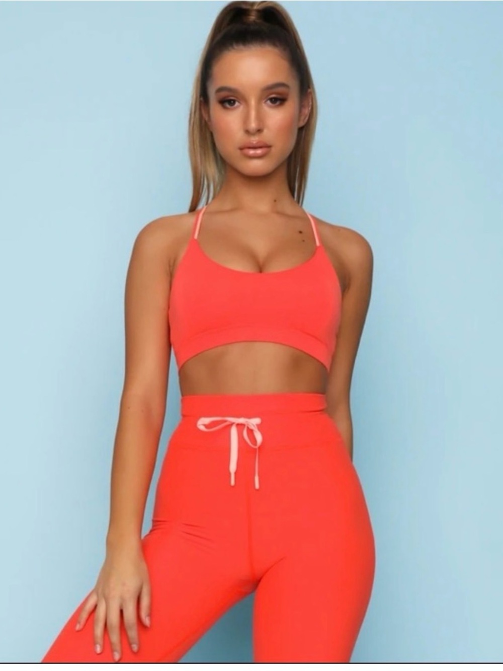 White Fox x Sarah’s Day Coral Sports Bra Sz M